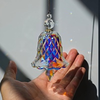 Carillons de Noël en cristal, clochettes éoliennes en verre soufflé poli, attrape-soleil, décorations de fenêtre, emballage en boîte en papier
