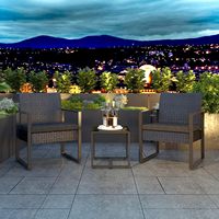 Vente en gros de meubles d'extérieur de jardin en rotin de loisirs de haute qualité Mobilier d'extérieur Table à manger et chaises avec mobilier de patio