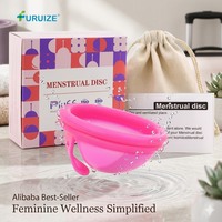 Disco Menstrual Reutilizable Furuize al por Mayor, Copa Menstrual de Silicona de Grado Médico, Copa Menstrual para Higiene Femenina, Marca Privada OEM