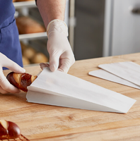 Sacs de boulangerie à fond plié biodégradables, durables, écologiques, résistants à la graisse, en papier kraft de qualité alimentaire, avec logo personnalisé pour gâteaux, vente en gros
