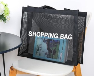 Custom Logo Net <strong>Fruit</strong> Carrying Grocery <strong>Tote</strong> Shoulder Nylon Mesh Shopping Bag with Letter Handle - Product Image 3