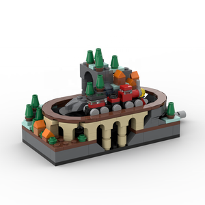 MOC Alps Railway Metro - Train miniature à manivelle avec rails mobiles, scène de chemin de fer rural, jouet éducatif à assembler - Product Image 4