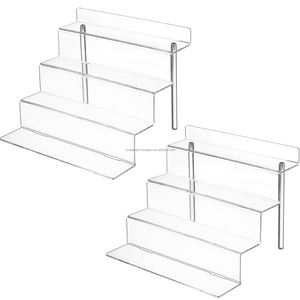 Vente en gros, échelle transparente 3 couches, présentoir de rangement en acrylique, présentoir à chaussures en acrylique - Product Image 1