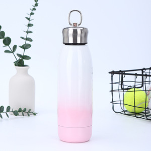 Dégradé de couleur 500ml Double paroi isolé sous vide blancs Bowling forme mince en acier inoxydable Thermos Sport bouteille d'eau - Product Image 1