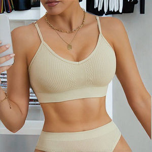 Ladies Fitness Vest Jacquard Bra Wire Free Full Support Adjustable Removable Pads U-Back Seamless Breathable Anti-Sagging Bra - Product Image 3