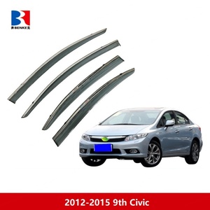 Déflecteurs de porte de voiture, pare-pluie, 4 pièces SS304 + PC pour Honda Civic - Product Image 3
