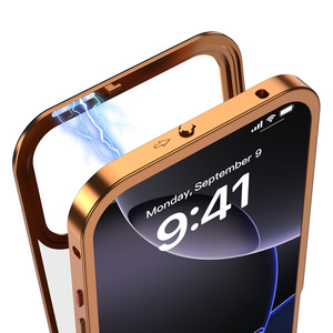 Funda Magnética Esmerilada para Teléfono con Marco de Aluminio Metalizado para 17 Air 16 Plus 15 14 13 12 Pro Max <span class=keywords><strong>11</strong></span>, 5 Colores - Product Image 5