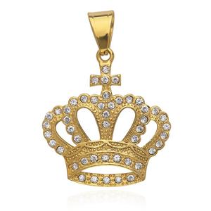 Colgantes de Joyería de Acero Inoxidable, Dijes de Corona con Cristales, Baño de Oro PVD, Novedad 2024, Productos en Oferta - Product Image 2