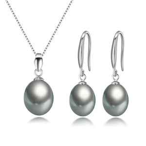 <span class=keywords><strong>925</strong></span> 스털링 실버 여성용 화이트 컬러 천연 담수 진주 목걸이 주얼리 세트 - Product Image 2