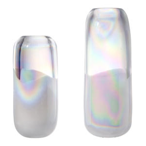 Support mural pour plantes en cristal de Bohême, couleur lait, fleur sicilienne, vases à bonbons, violet - Product Image 1