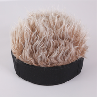 Bonnet Hip Hop pour homme et femme avec cheveux à pointes Perruque courte rétro drôle Casquette ajustable Streetwear