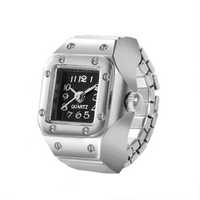 Montre à doigt punk, mini bracelet élastique pour hommes, femmes, étudiants, montre à doigt en alliage, bijoux, horloge rétro, montre à quartz romaine, bague
