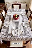 Nappe de table rectangulaire moderne à motifs floraux, 100% coton, imprimée à la main, avec serviettes, pour 8 personnes, en provenance du Rajasthan