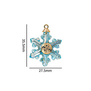 Nouveau pendentif en alliage de neige transparent bricolage Six Points accessoires étoiles en gros - Product Image 1