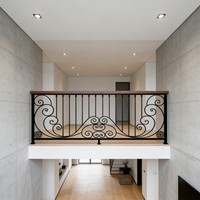 Rampe d'escalier en fer, garde-corps en bois massif, auto-décoratif, simple et moderne, pour intérieur, balcon, baie vitrée, grenier, clôture, fixation au sol