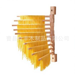 ราวตากเส้นก๋วยเตี๋ยวไม้ 10 แขนหมุน สำหรับแขวนเก็บเส้นพาสต้าในครัว - Product Image 4