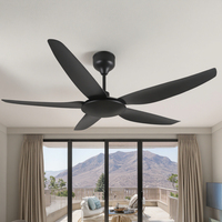 Ventilateur de plafond intelligent Tuya WiFi électrique 56 pouces en métal, Homekit, 5 pales, moteur DC, télécommande, faible bruit, classe B, écoénergétique