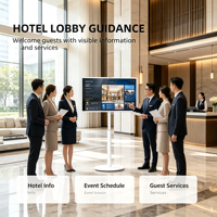 Grosir OEM Layar Sentuh Mobile Floor Standing dan Layar Pintar Android yang Dapat Diputar, Cocok untuk Proyek Komersial
