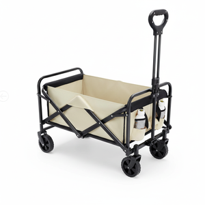 Chariot de plage pliable robuste grande capacité, chariot utilitaire pliable à 4 roues en PVC, personnalisable OEM, chariot d'extérieur - Product Image 1