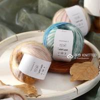 Fil à tricoter fantaisie en mohair dégradé coloré de 50g, filé en anneau, doux, tissé à la main, écologique et durable, fournitures de tricot et crochet