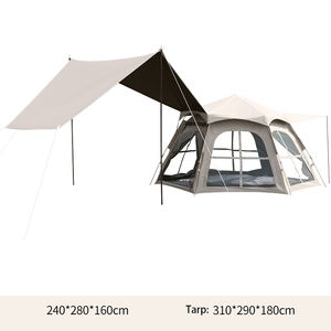Carpa Hexagonal Automática para Acampar, Amplia, para Varias Personas, de Tela Oxford, para las Cuatro Estaciones, de Apertura Rápida, Impermeable y Portátil - Product Image 6