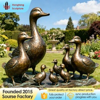 Statue de canard en bronze grandeur nature, sculptée à la main, style antique, pour la décoration de jardin, parc ou pelouse.