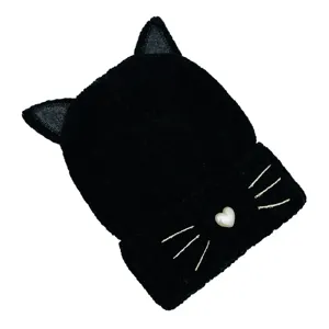 New Style Children Fashion Black Imitate Animal Cute Cat Winter Knitted Beanie Skin-Friendly Special Yam Hat
