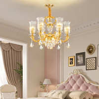 Lustre en or en cristal de luxe européen personnalisé Villa Hôtel Duplex Escalier Salon Restaurant Chambre à coucher