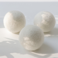 3 boules de séchage en laine 100% laine de Nouvelle-Zélande 7 cm réutilisables, durent plus de 1000 lavages, réduisent les plis, blanches, personnalisables
