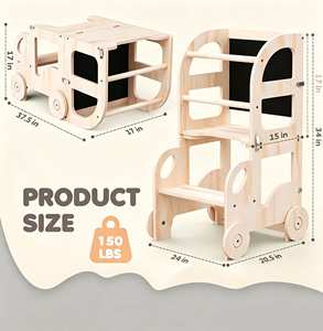 Wooden Torre De Aprendizaje Lernturm Kids Foldable Toddler Montessori Inspired <b>Folding</b> <b>Step</b> <b>Stool</b> Learning Tower for Kids - Product Image 3