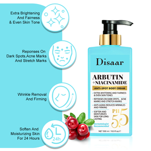 プライベートラベルコウジ酸ボディクリームナイアシンアミド明るいダークスポットにきびストレッチマーク肌ライトニングファーミングボディスキンローション - Product Image 3