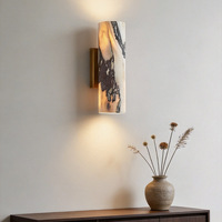 Applique murale moderne de luxe en marbre, luminaire LED en pierre naturelle, éclairage décoratif intérieur pour hôtel, chambre et couloir
