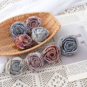 ดอกกุหลาบประดิษฐ์ Guhe แบบแห้ง ผ้าทอ Pan Weaving สำหรับตกแต่งงานแต่งงาน สีฟ้าอ่อน สีน้ำเงินเข้ม สีแดง สีม่วง PJ1183 - Product Image 2