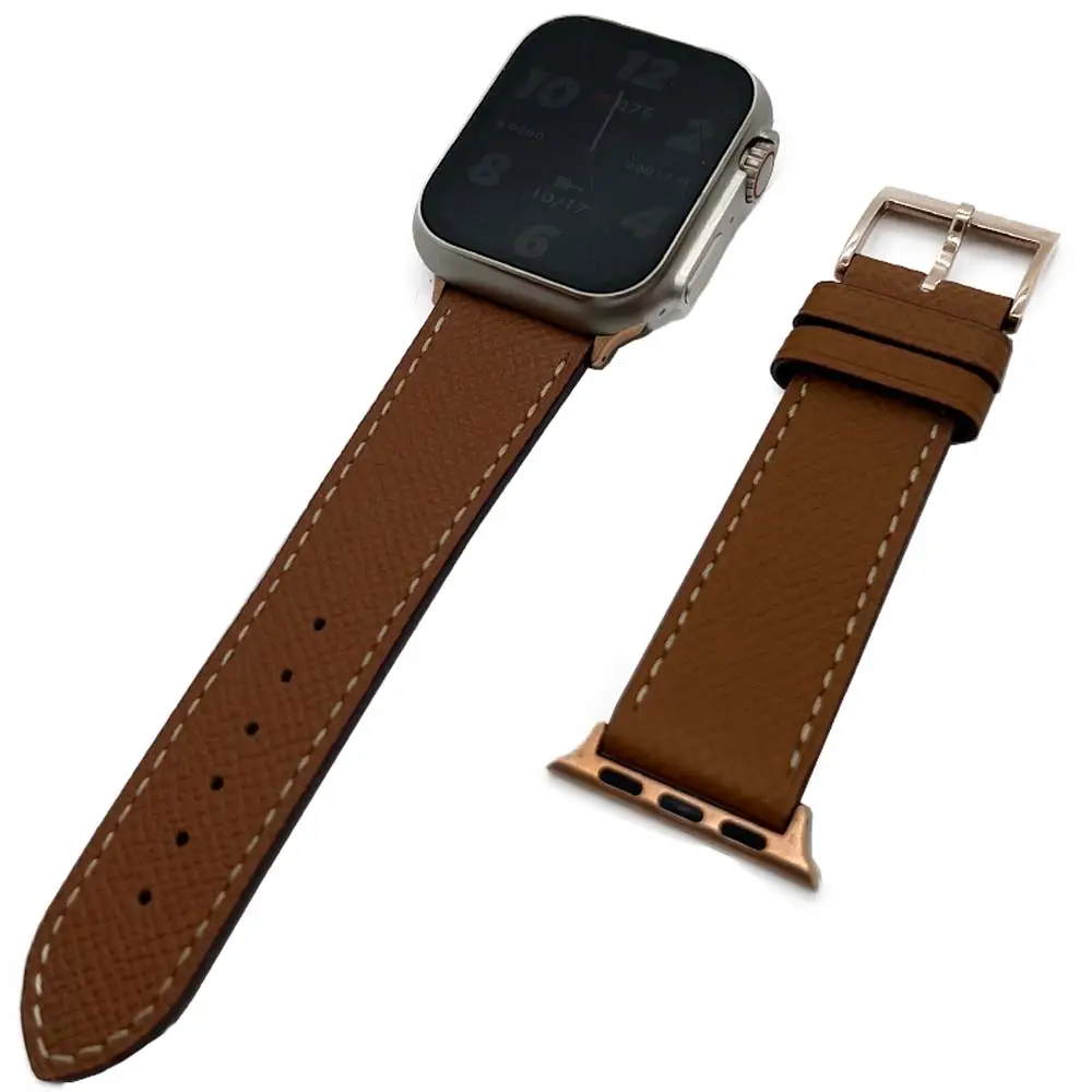 Handmade Vintage calf smart watch Leather wrist Strap Leather band for Apple Watch Series 8 7 6