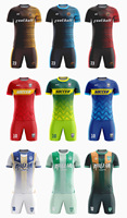 Seragam Sepak Bola Dewasa Jersey Sublimasi Custom Polyester Bernapas Cocok untuk Semua Musim Latihan