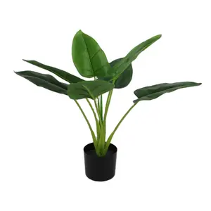 New design 65cm high artificial philodendron plant with black plastic pot for indoor decoration