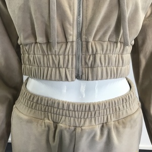 Conjunto Deportivo de Terciopelo para Mujer, 2 Piezas, Sudadera con Cierre y Pantalones Jogger, Ropa Deportiva de Velour - Product Image 6