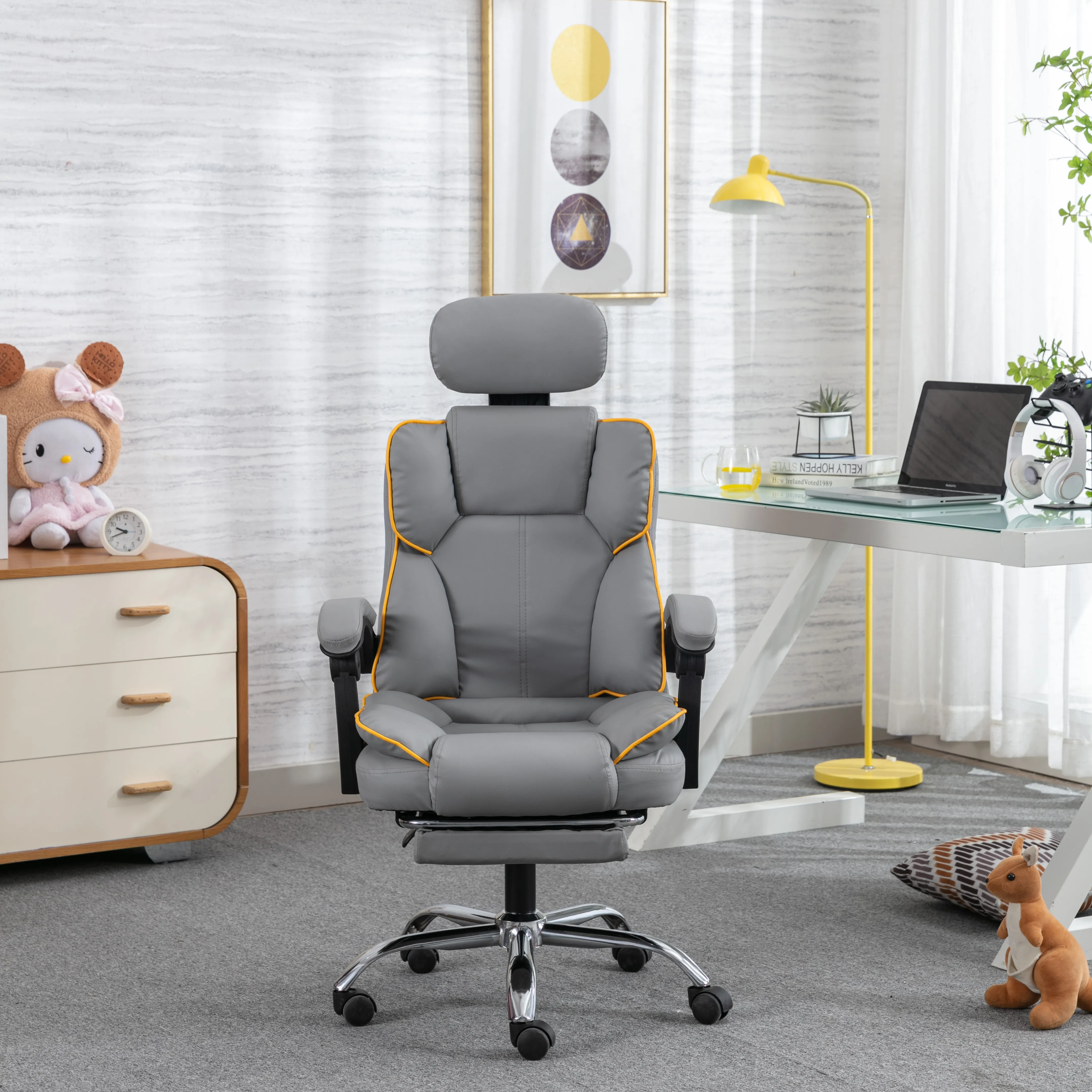 Luxus Boss Leder Ergonomischer Bürostuhl Drehbarer Recliner Drehbarer PU Hoch leistungs leder Bürostuhl