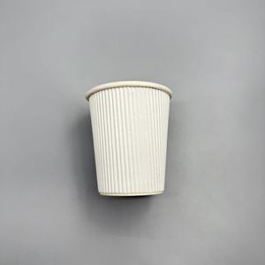 Gobelet à café jetable en papier ondulé avec revêtement PLA, logo personnalisé en gros, pour boissons chaudes - Product Image 2