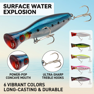 NM Best Lure Popper Lure 125mm 40g 1Oz Big Fishing Lures <span class=keywords><strong>pour</strong></span> River Stream for Bream Species Fabriqué en PVC ABS Métal Cuivre - Product Image 1