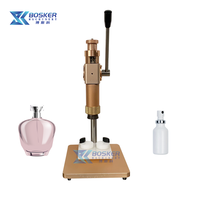 Máquina de prensado manual de botellas de aluminio BSK-SZ01, bomba de pulverización, máquina de tapado de botellas de perfume