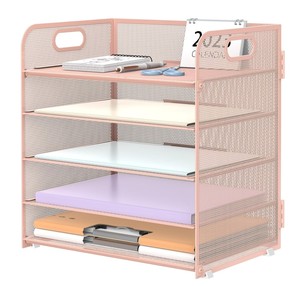 Organisateur <span class=keywords><strong>de</strong></span> papier en maille métallique, bac à lettres, organiseur <span class=keywords><strong>de</strong></span> fichiers à 5 niveaux avec poignée, trieur <span class=keywords><strong>de</strong></span> papier, organiseur <span class=keywords><strong>de</strong></span> bureau pour fournitures <span class=keywords><strong>de</strong></span> bureau à domicile - Product Image 2