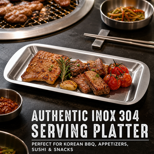 Plateaux de service rectangulaires en acier inoxydable SUS304 de qualité alimentaire avec poignées doubles, finition PVD Or Titane, pour plateaux à snacks et services de table coréens - Product Image 4