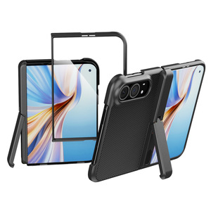 Huanmin Factory offers <b>iPhone</b> Duo foldable phone cases with a <b>stand</b> and a leather-covered central axis, suitable for Apple iPhon - Product Image 5