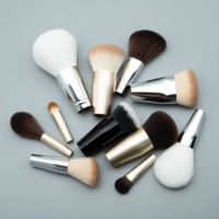 Ensembles de pinceaux de maquillage en fibres synthétiques avec manche en bois personnalisé de haute qualité, 5 à 20 pièces, combinaison libre pour un maquillage parfait du fond de teint