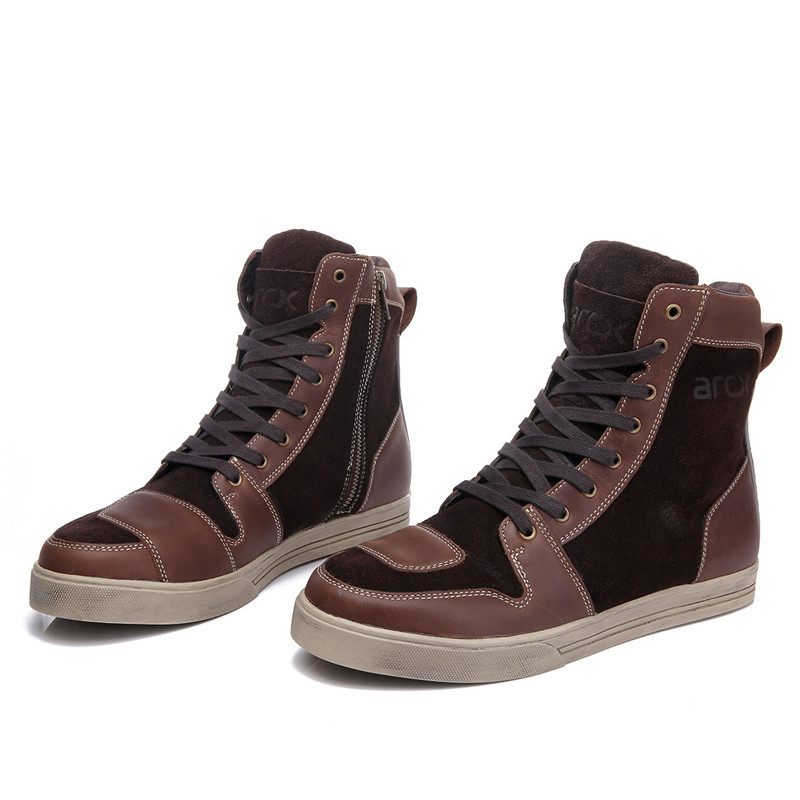 ARCX Leather Motorcycle Boots Men Waterproof