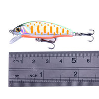 Mini 5cm 3g corps dur leurre appât ABS plastique bionique naufrage leurre de pêche avec crochet triple pour la pêche en rivière lac ruisseau