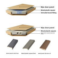 Pintu Kusen Kayu Plastik WPC untuk Gedung Hotel, Interior, Manual, Tahan Api, Modern Minimalis, Ruang Tamu Dua