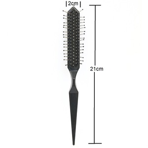 Cepillo de peluquería con mango de plástico para pelucas, peines de aguja de acero para desenredar y dar volumen, peines para peinar y cortar el cabello - Product Image 2