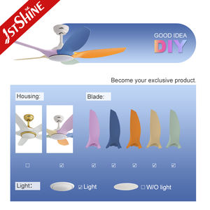 1stshine Ventilateur de plafond LED silencieux à faible bruit 5 pales 48 pouces ventilateur de plafond coloré avec télécommande à 6 vitesses - Product Image 4